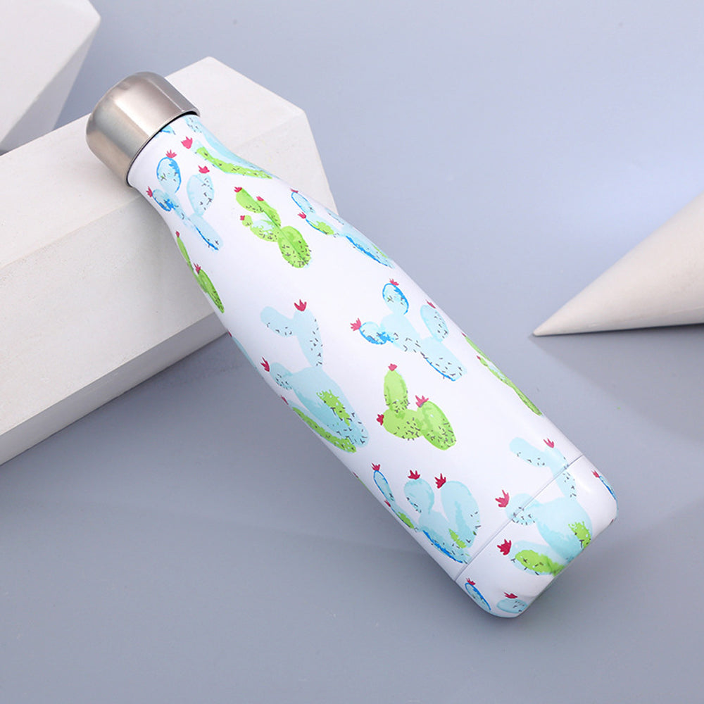 Floral Cola-Shape Vacuum Bottle