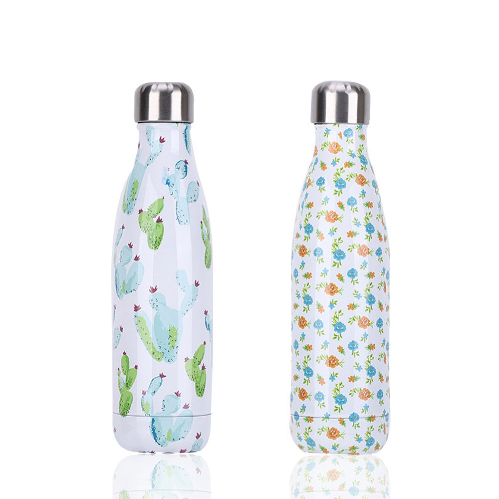 Floral Cola-Shape Vacuum Bottle