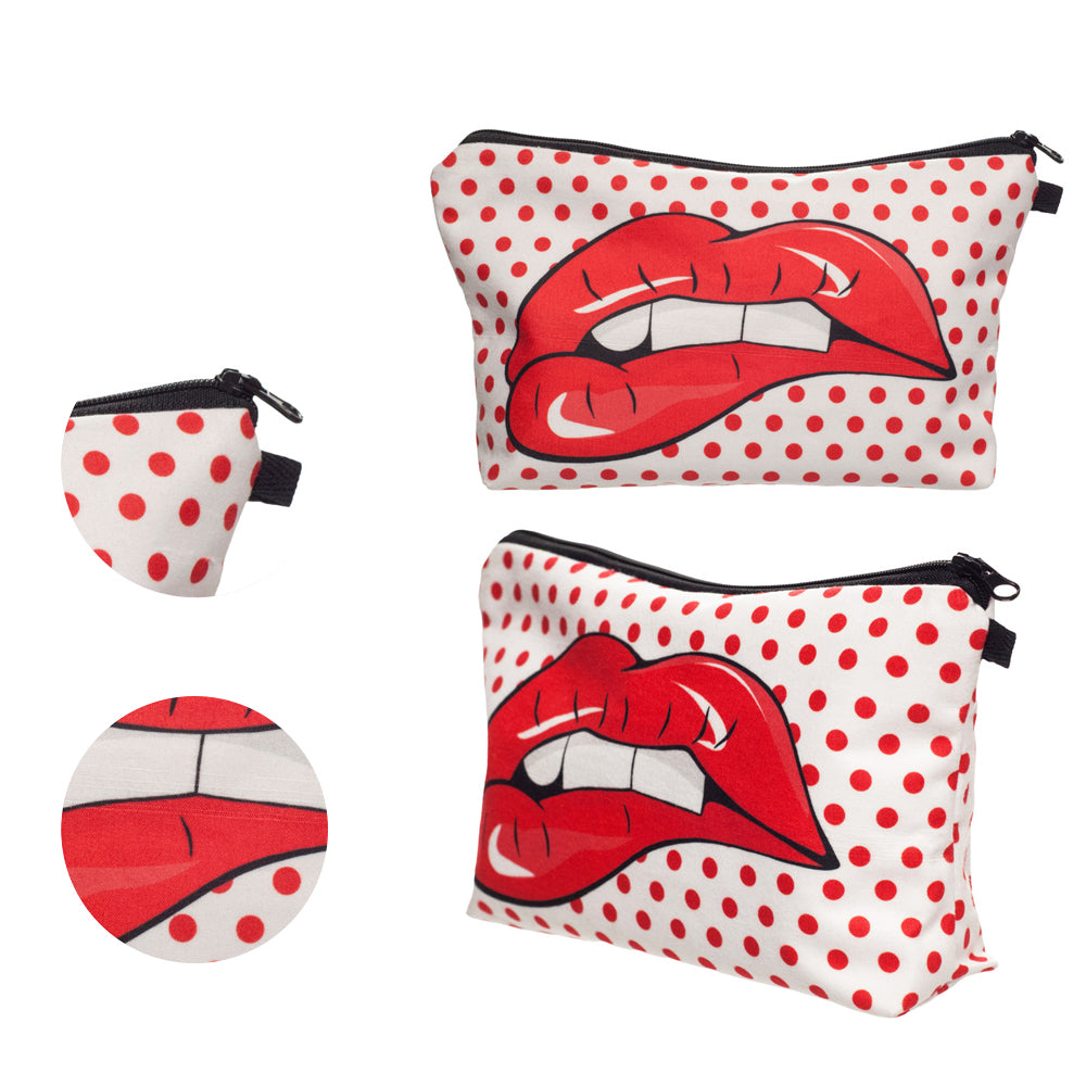 Red Lip Cosmetic Bags