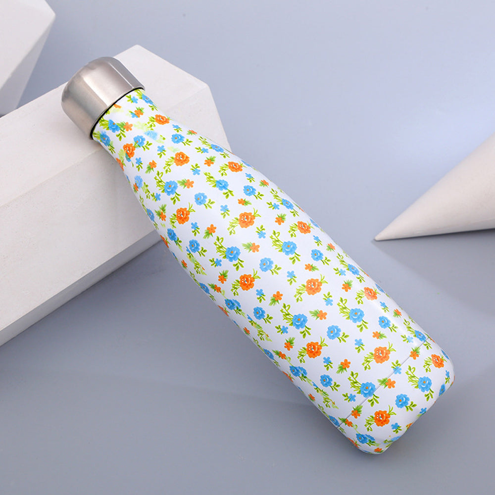 Floral Cola-Shape Vacuum Bottle