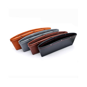 Car Gap Filler Car Pocket Organizer Seat Console Seat Side Drop Caddy Catcher Premium PU Full Leather Interior Accessories