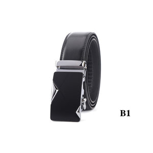 Men's Real Leather Ratchet Dress Belt with Automatic Buckle,Elegant Gift Box