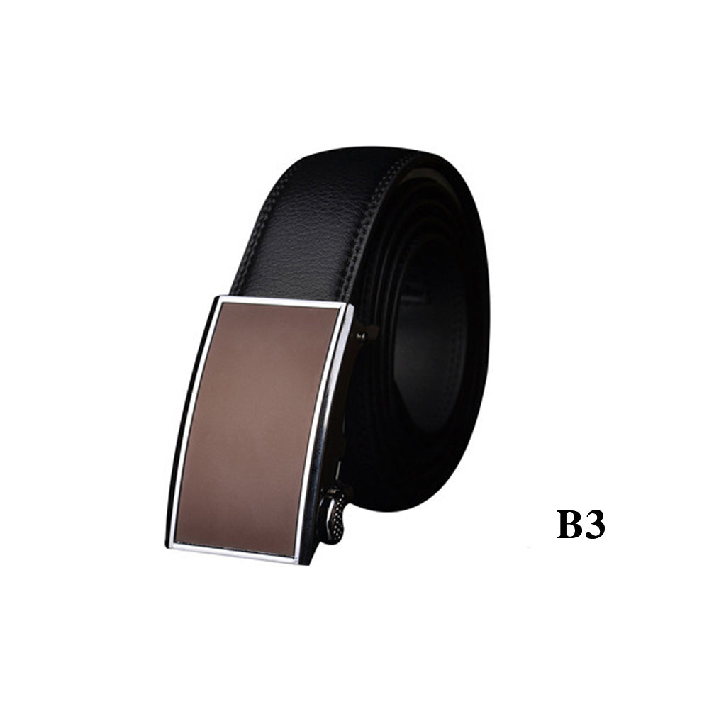 Men's Real Leather Ratchet Dress Belt with Automatic Buckle,Elegant Gift Box