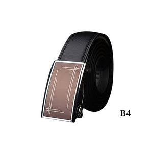 Men's Real Leather Ratchet Dress Belt with Automatic Buckle,Elegant Gift Box