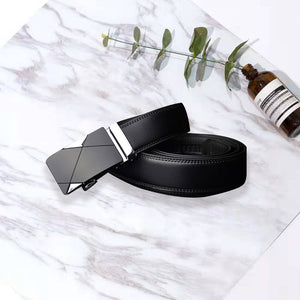 Men's Real Leather Ratchet Dress Belt with Automatic Buckle,Elegant Gift Box