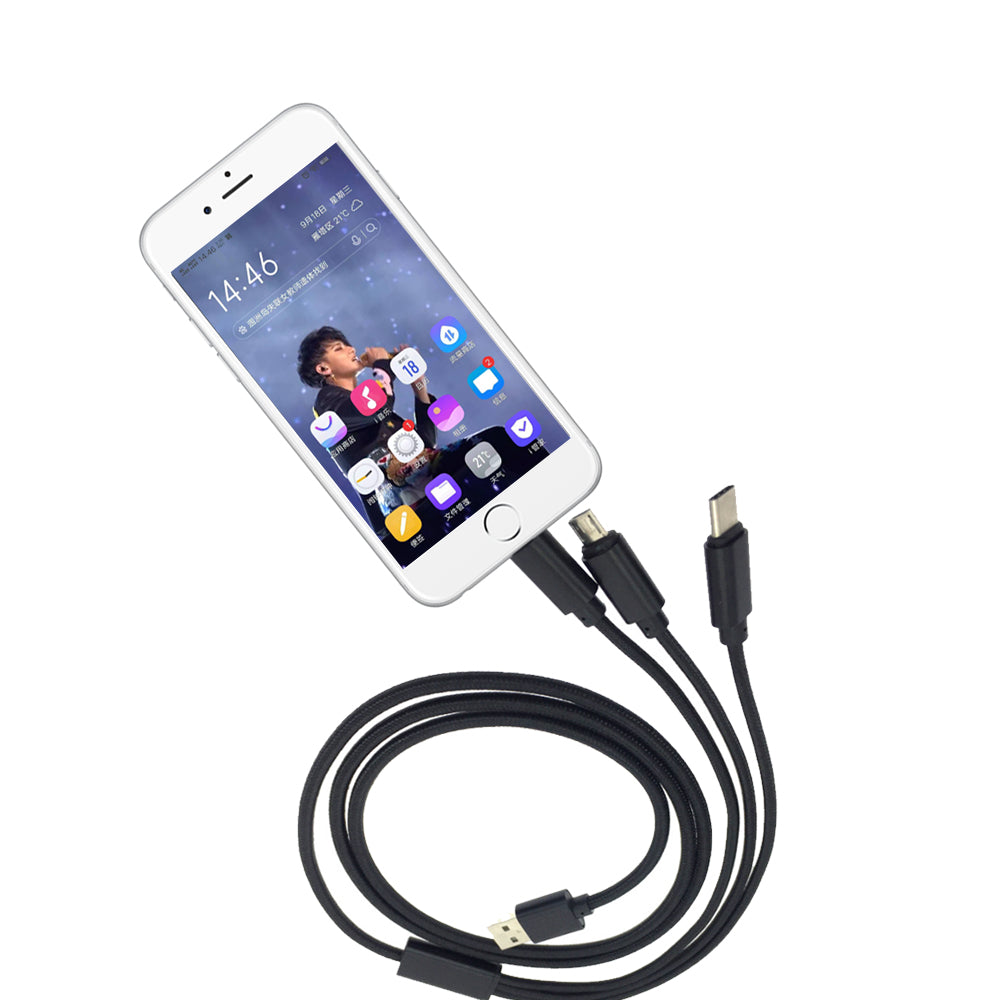 Multi Charging Cable Cable 3 in 1 Nylon Braided