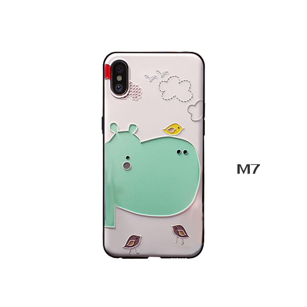 3D Basso-Relievo Animal Soft TPU Cases for iPhone X/11/Pro/Max/6/7/8 Plus