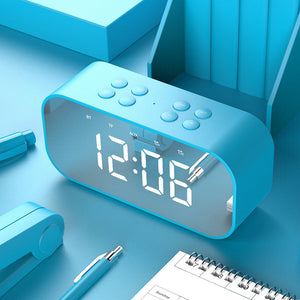 Mirror LED Display Time Clock Speaker