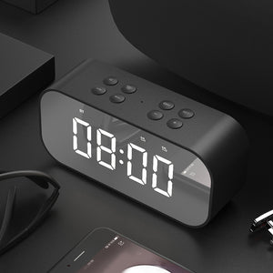 Mirror LED Display Time Clock Speaker