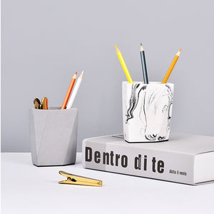 Geometric Cement Pen Holder